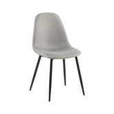 Hectarul - Scaun de bucatarie cu sezut textil gri si picioare metalice negre, 50x44x85 cm, Celeste HARO